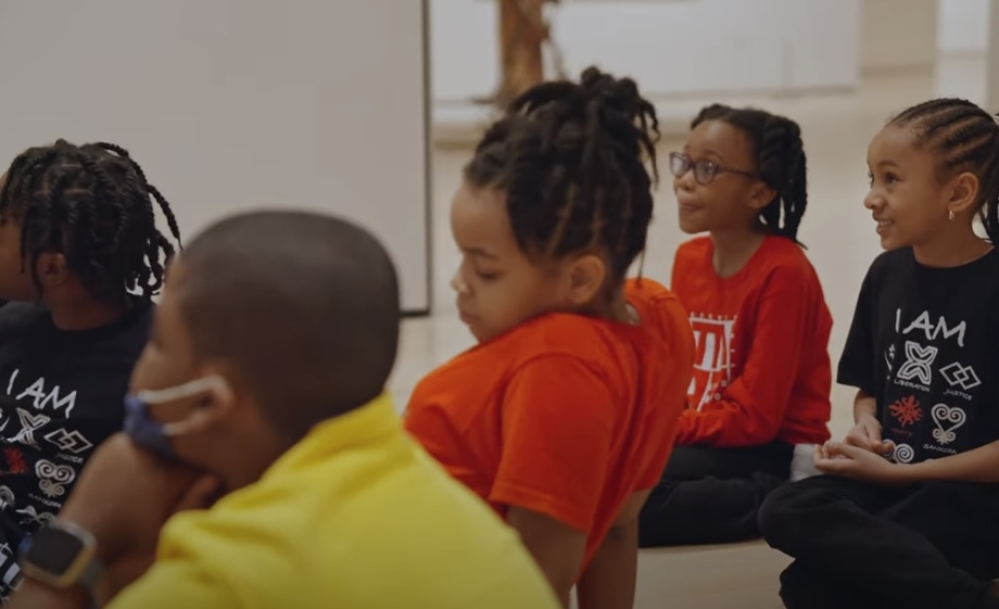 Kids sitting on the floor